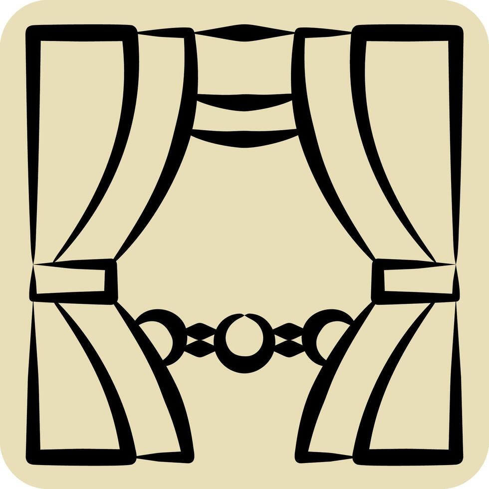 Icon Stage. related to Magic symbol. hand drawn style. simple design editable. simple illustration vector