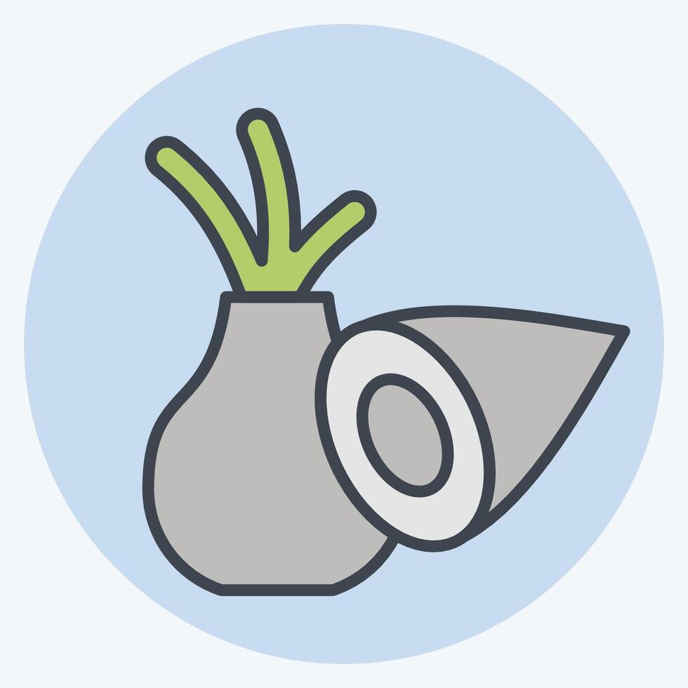 Icon Onion. related to Vegan symbol. color mate style. simple design editable. simple illustration vector