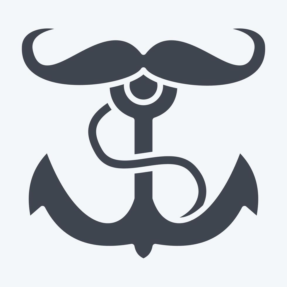 Icon Anchor. related to Hipster symbol. glyph style. simple design editable. simple illustration vector