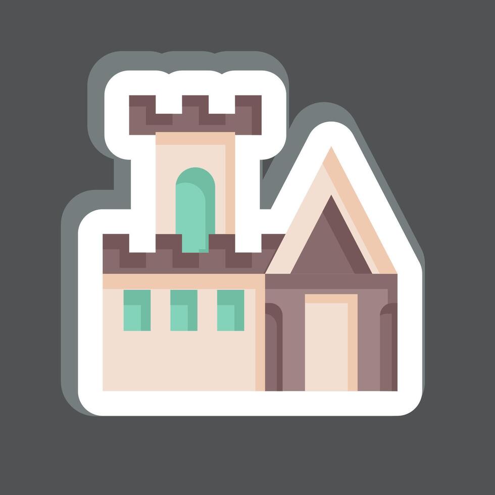 Sticker Castle. related to Medieval symbol. simple design editable. simple illustration vector