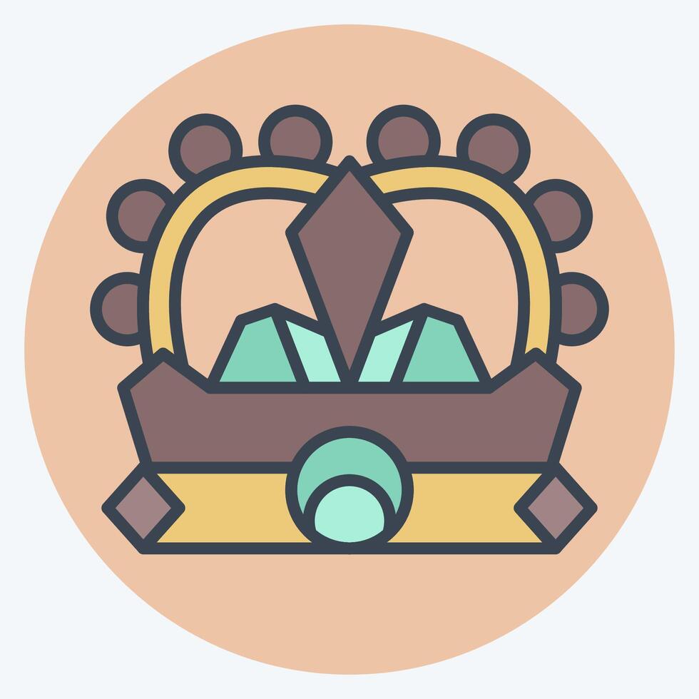 Icon Crown. related to Medieval symbol. color mate style. simple design editable. simple illustration vector