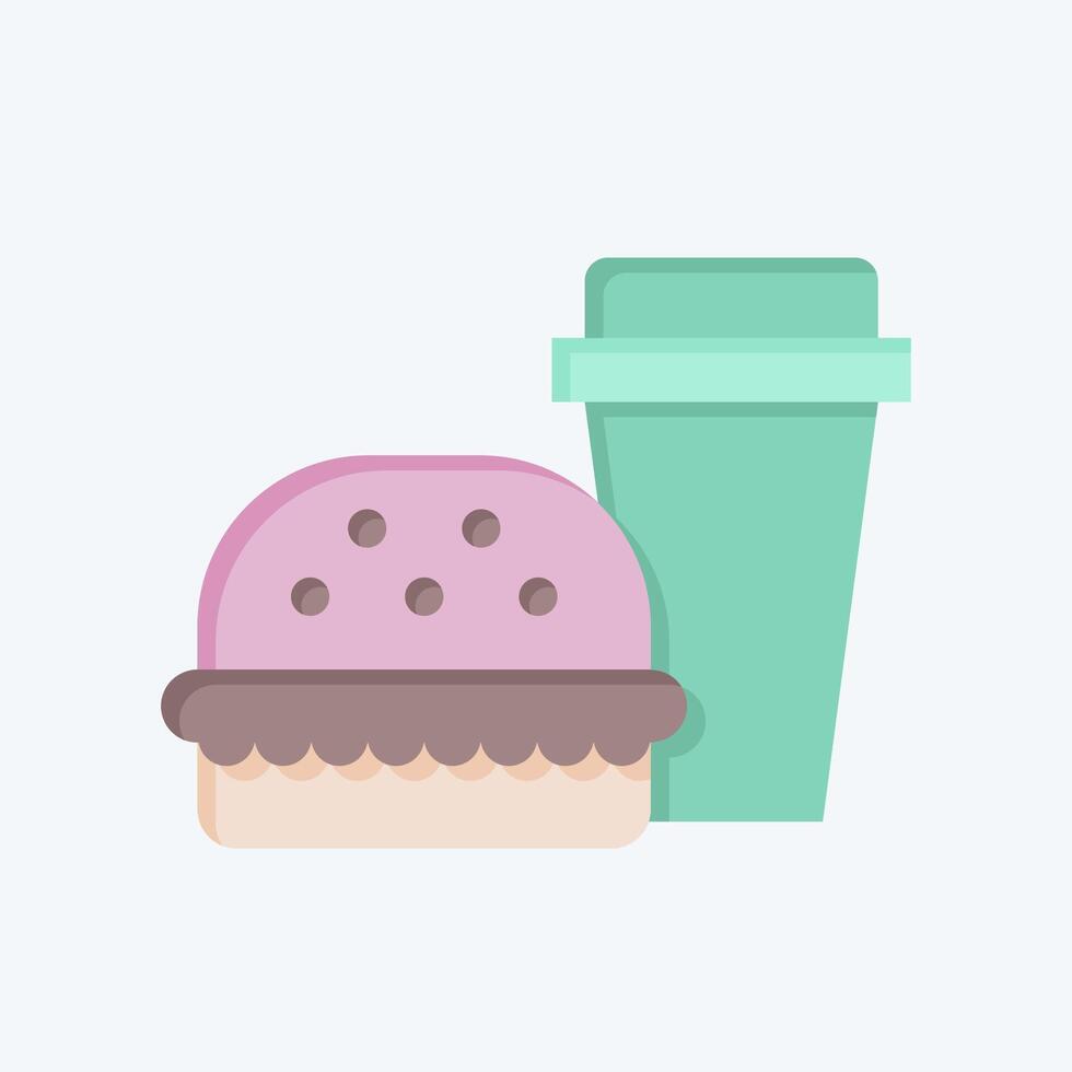 Icon Fast Food. related to Hepatologist symbol. flat style. simple design editable. simple illustration vector