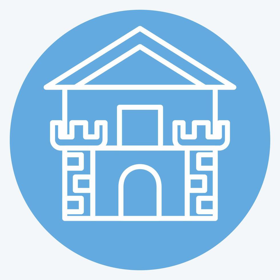 Icon Fortress. related to Medieval symbol. blue eyes style. simple design editable. simple illustration vector