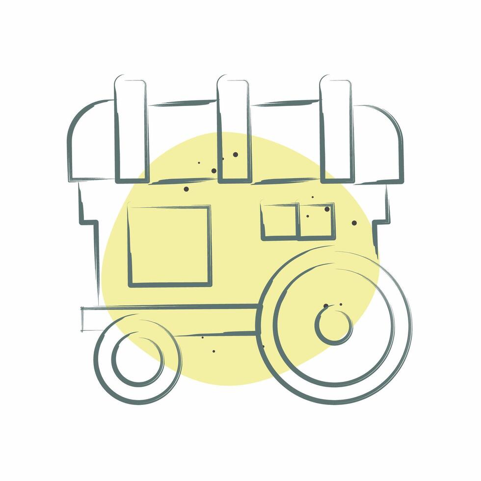 icono caravana. relacionado a medieval símbolo. color Mancha estilo. sencillo diseño editable. sencillo ilustración vector