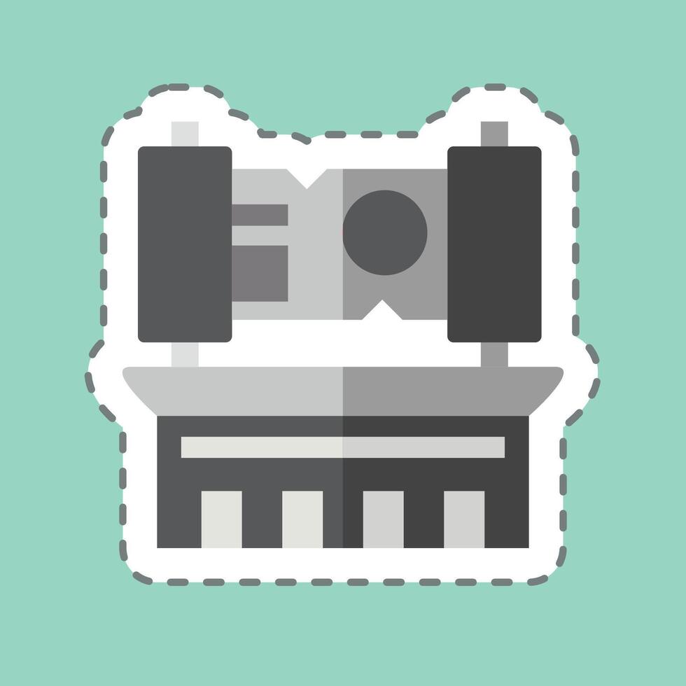 Sticker line cut Scroll. related to Medieval symbol. simple design editable. simple illustration vector