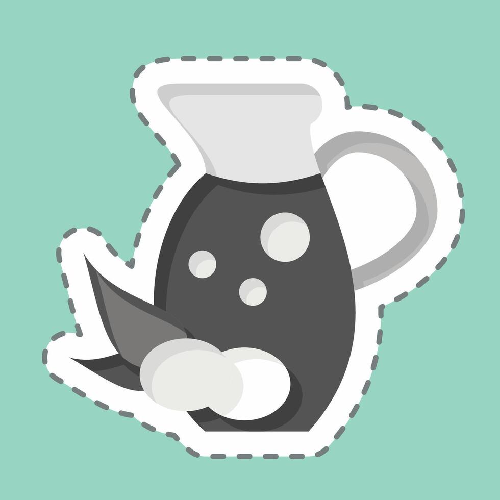 Sticker line cut Olive Oil. related to Vegan symbol. simple design editable. simple illustration vector