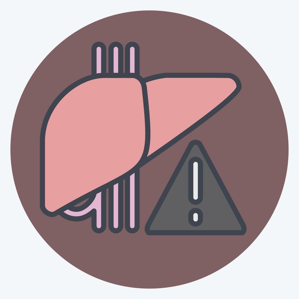 Icon Liver Problem. related to Hepatologist symbol. color mate style. simple design editable. simple illustration vector