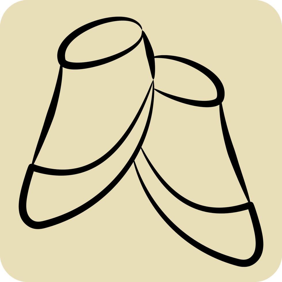 Icon Last Shoes. related to Shoemaker symbol. hand drawn style. simple design editable. simple illustration vector