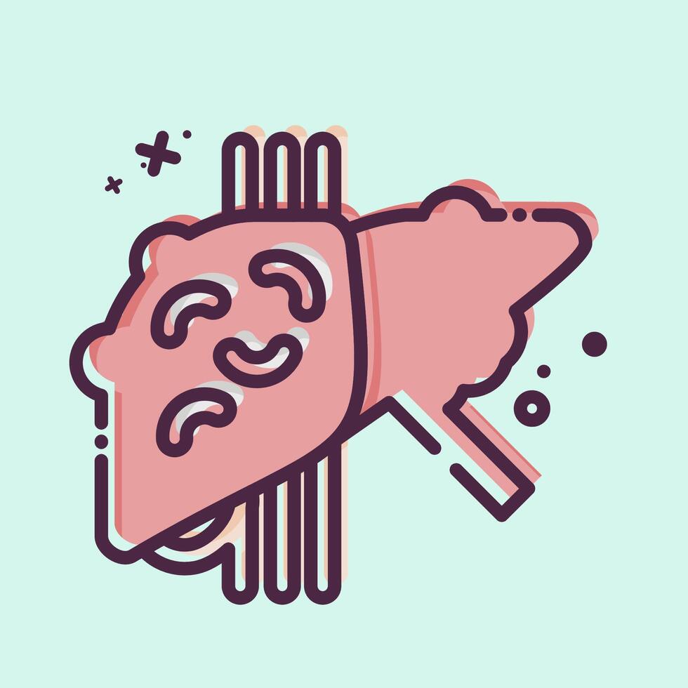 Icon Liver Cancer. related to Hepatologist symbol. MBE style. simple design editable. simple illustration vector