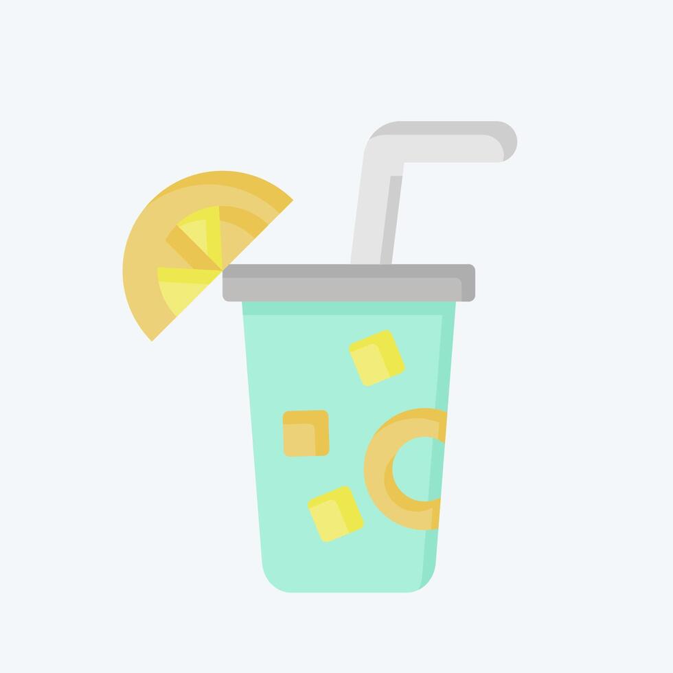 Icon Lemon. related to Vegan symbol. flat style. simple design editable. simple illustration vector