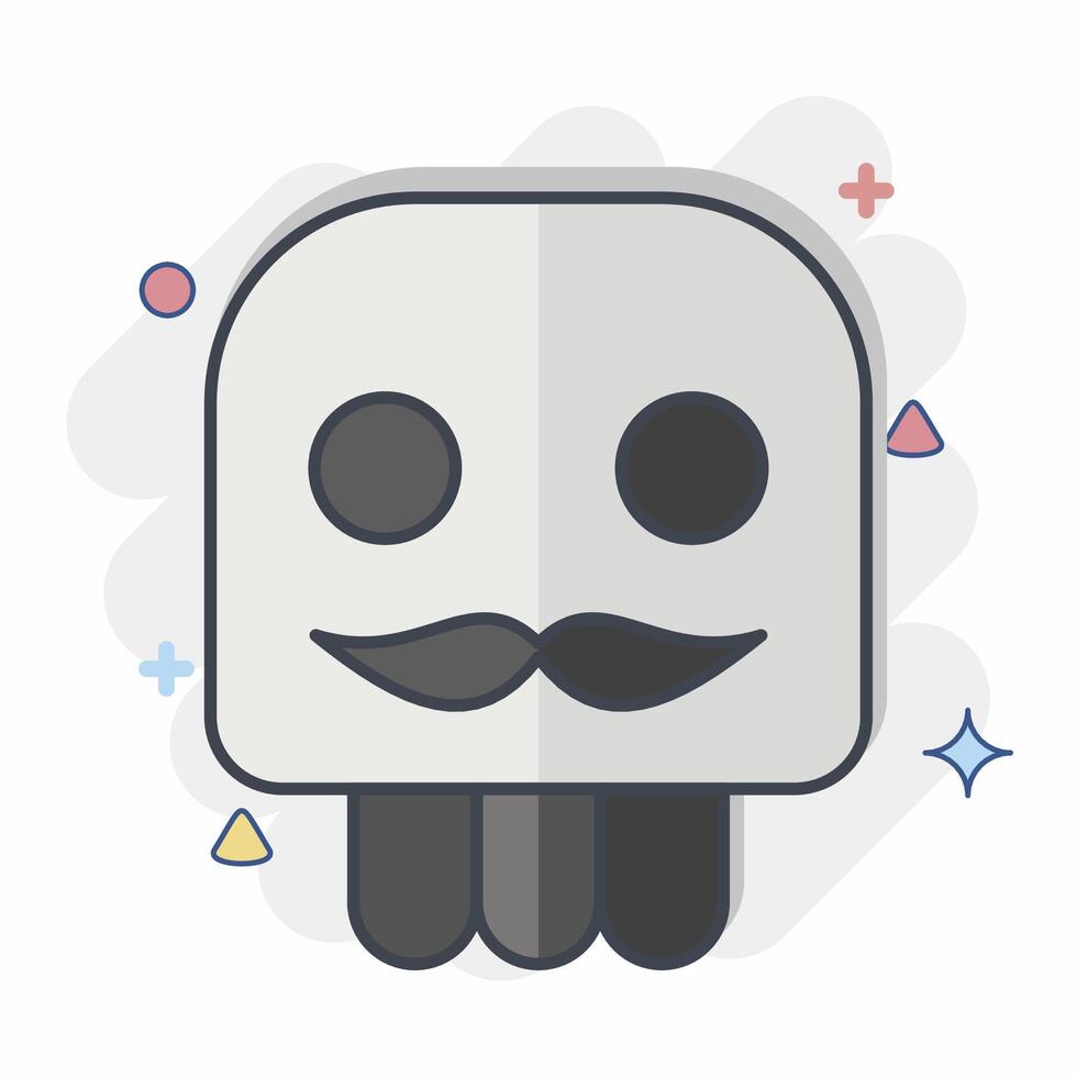 Icon Skull. related to Magic symbol. comic style. simple design editable. simple illustration vector