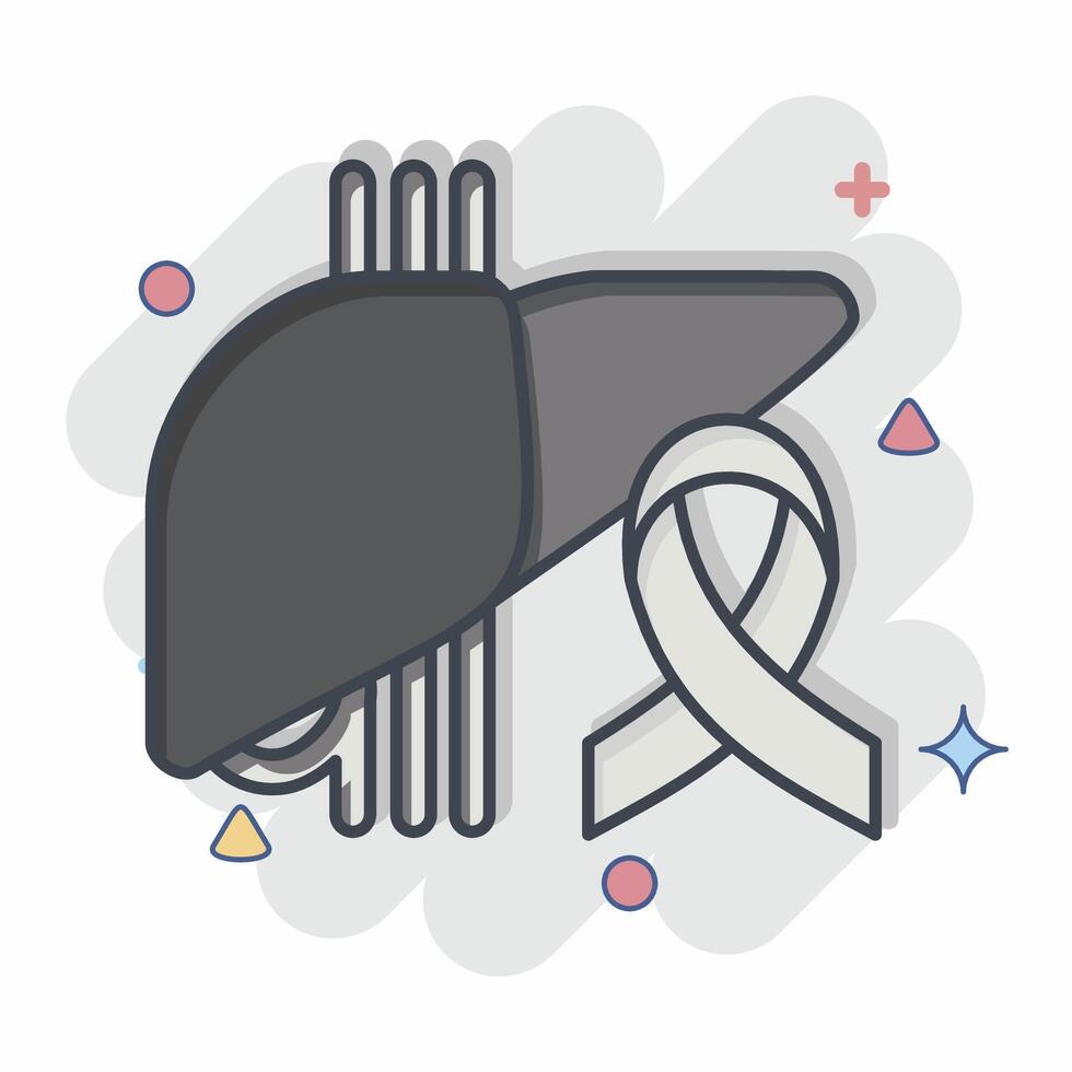 icono cáncer. relacionado a hepatólogo símbolo. cómic estilo. sencillo diseño editable. sencillo ilustración vector