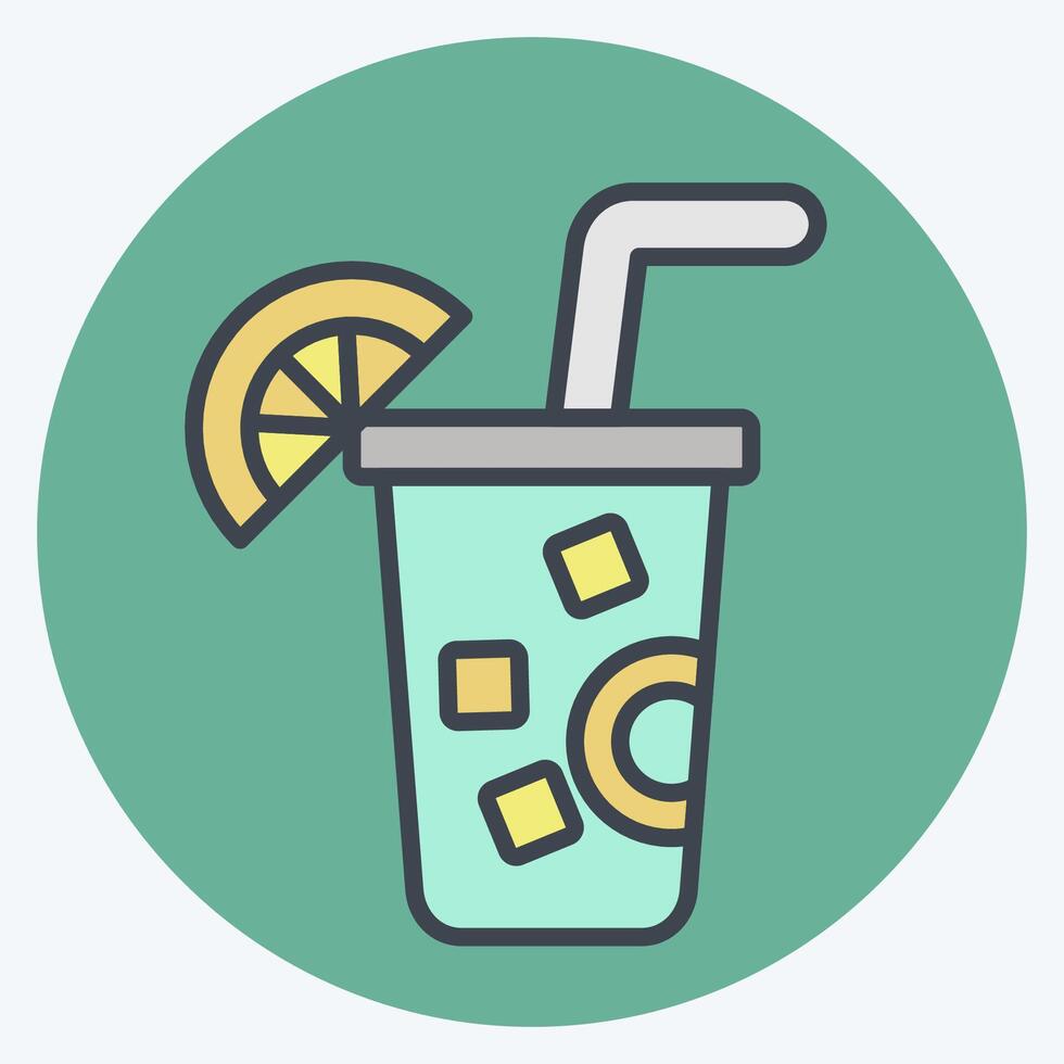 Icon Lemon. related to Vegan symbol. color mate style. simple design editable. simple illustration vector