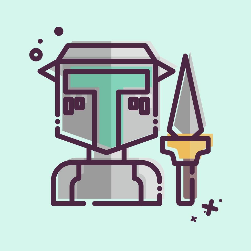 Icon Spear. related to Medieval symbol. MBE style. simple design editable. simple illustration vector