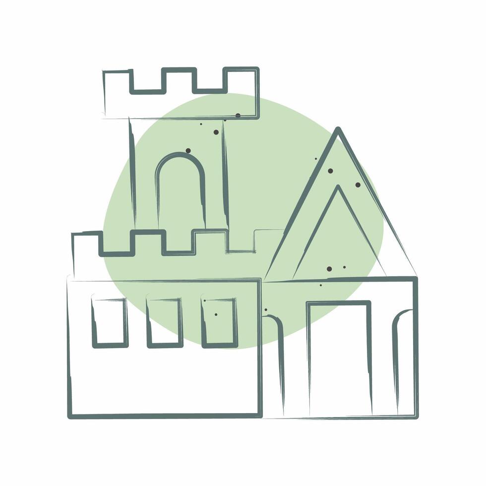Icon Castle. related to Medieval symbol. Color Spot Style. simple design editable. simple illustration vector