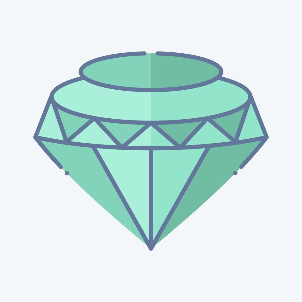 Icon Diamond. related to Hipster symbol. doodle style. simple design editable. simple illustration vector