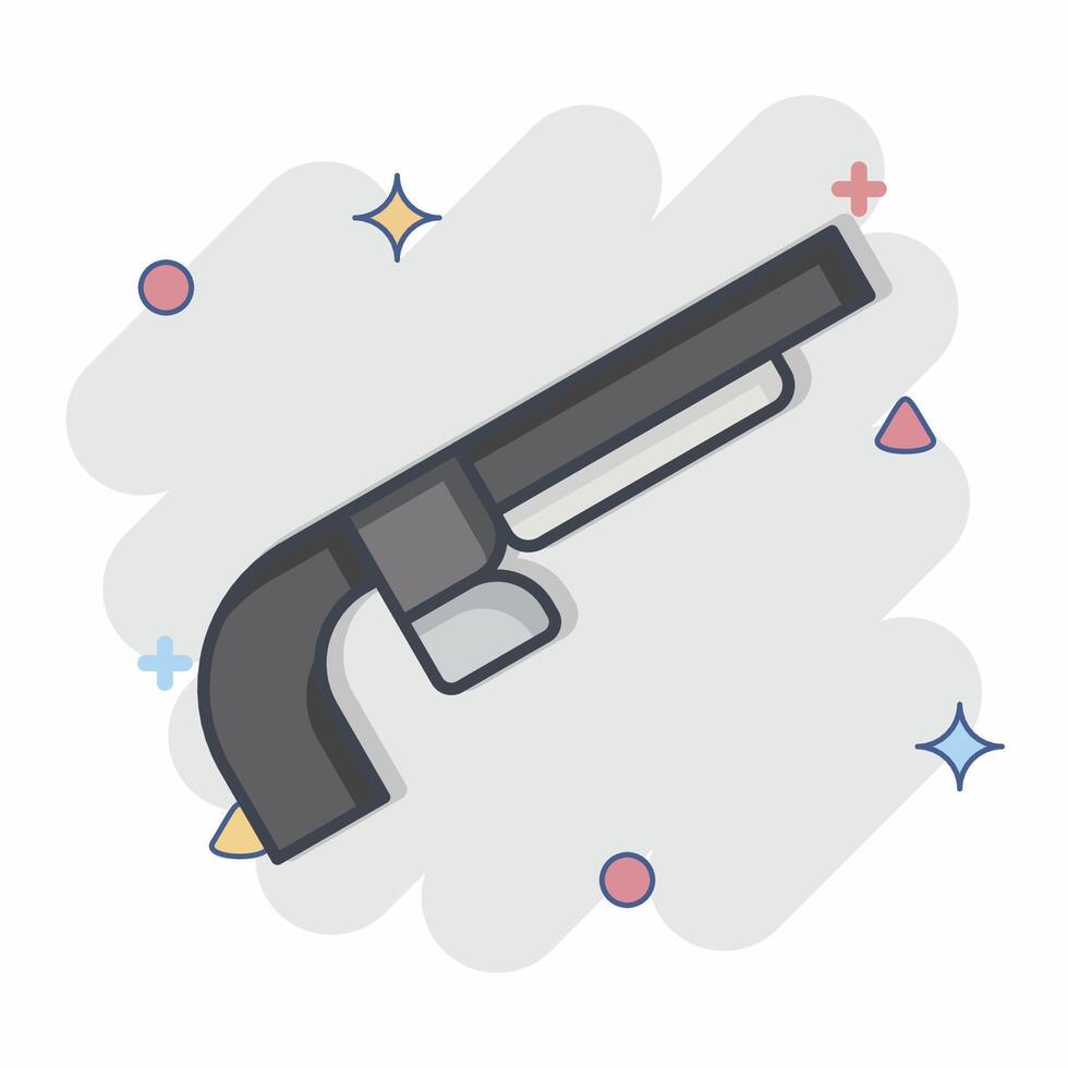 Icon Shotgun. related to Weapons symbol. comic style. simple design editable. simple illustration vector