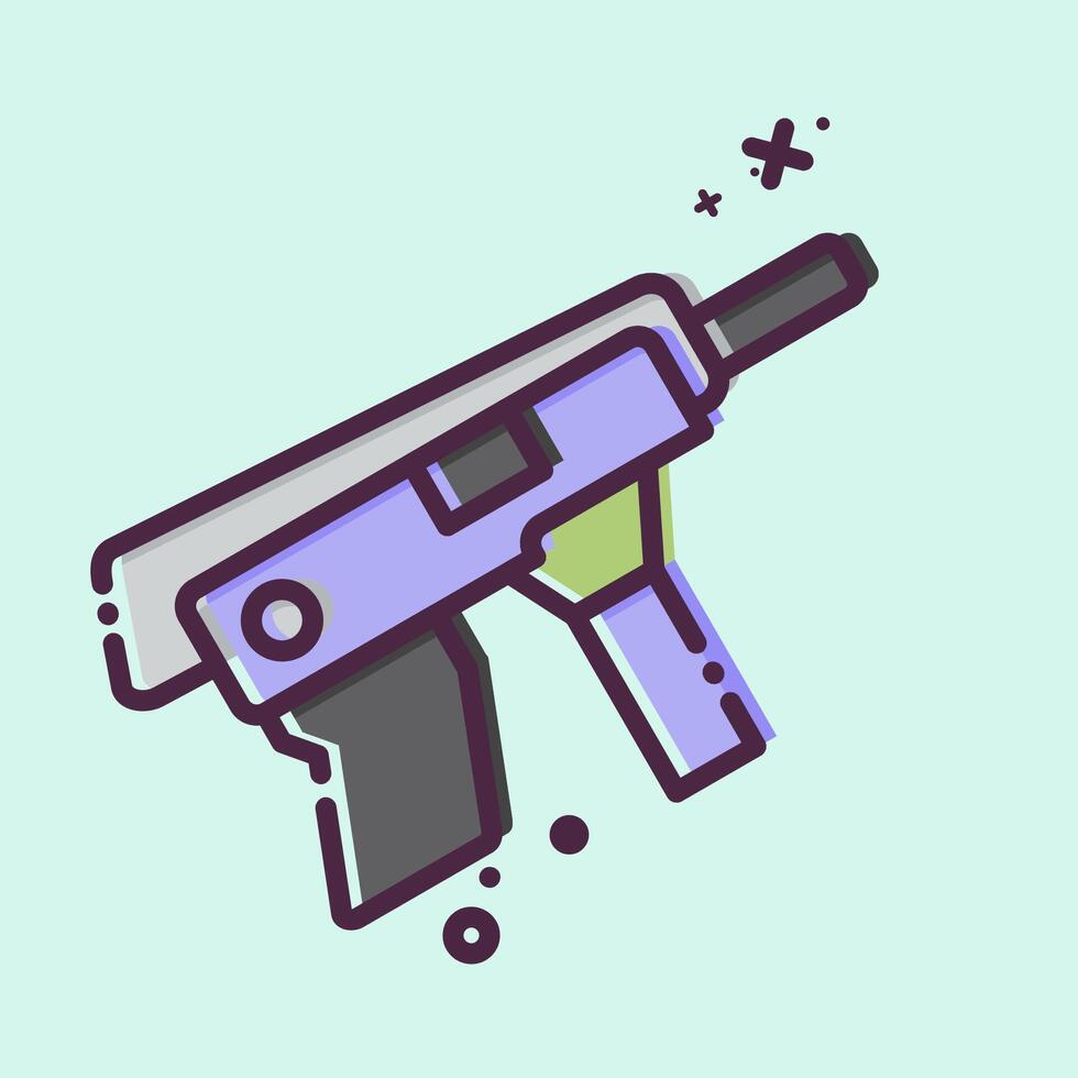 icono metralleta pistola. relacionado a armas símbolo. mbe estilo. sencillo diseño editable. sencillo ilustración vector