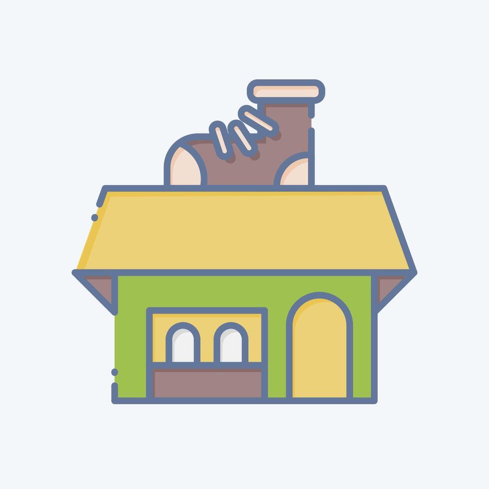 Icon Shoe Shop. related to Shoemaker symbol. doodle style. simple design editable. simple illustration vector