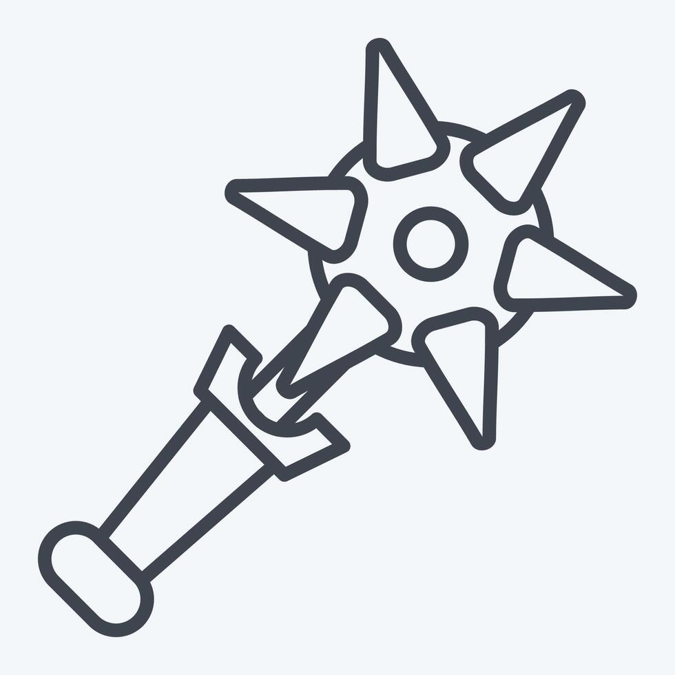 Icon Mace. related to Weapons symbol. line style. simple design editable. simple illustration vector