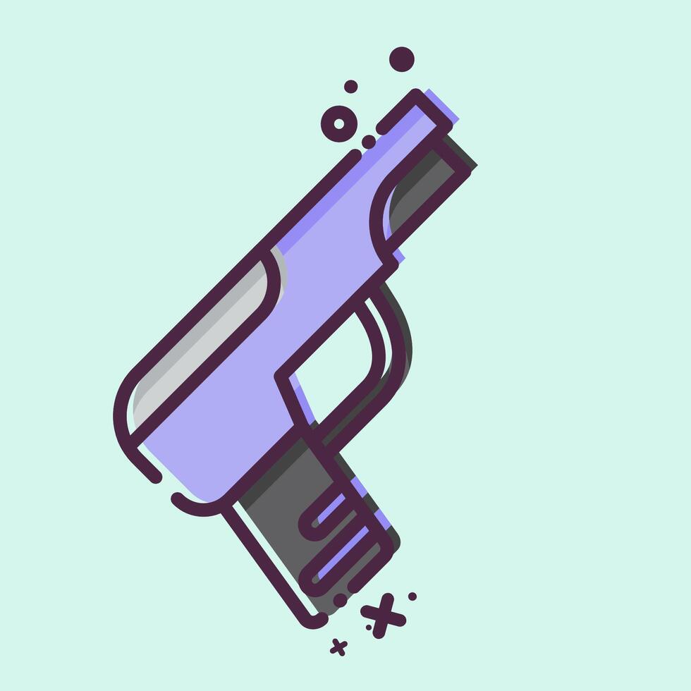 icono pistola. relacionado a armas símbolo. mbe estilo. sencillo diseño editable. sencillo ilustración vector