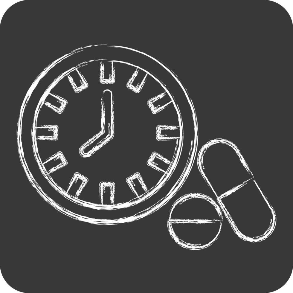 Icon Medication Timing. related to Hepatologist symbol. chalk Style. simple design editable. simple illustration vector