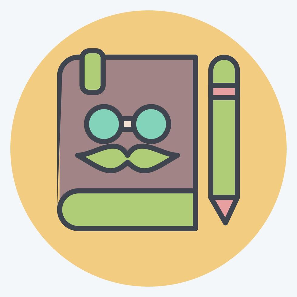 Icon Notebook. related to Hipster symbol. color mate style. simple design editable. simple illustration vector