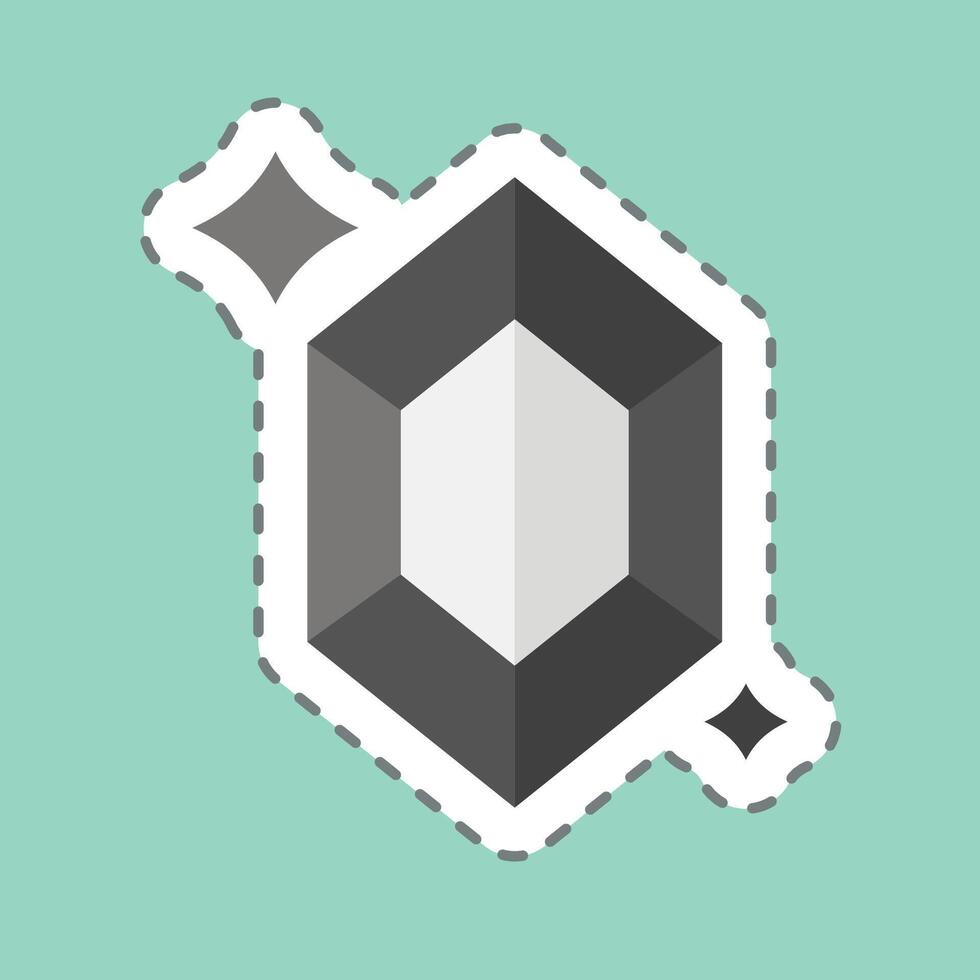 Sticker line cut Crystal. related to Magic symbol. simple design editable. simple illustration vector