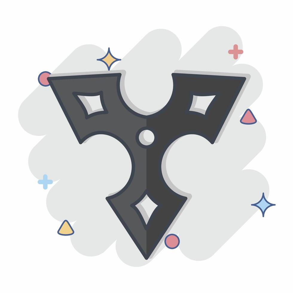 Icon Shuriken. related to Weapons symbol. comic style. simple design editable. simple illustration vector