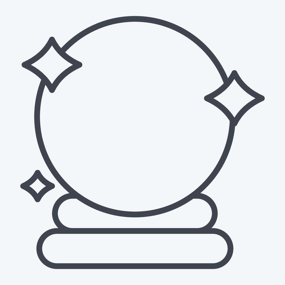 Icon Crystal Ball. related to Magic symbol. line style. simple design editable. simple illustration vector