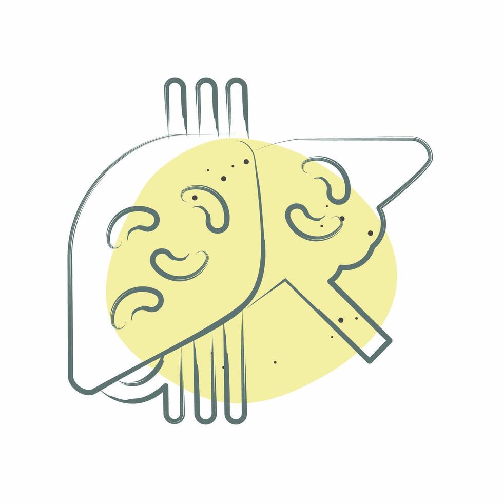 Icon Cirrhosis. related to Hepatologist symbol. Color Spot Style. simple design editable. simple illustration vector