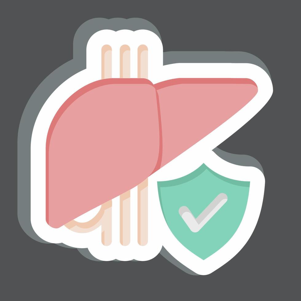 Sticker Liver Solve. related to Hepatologist symbol. simple design editable. simple illustration vector