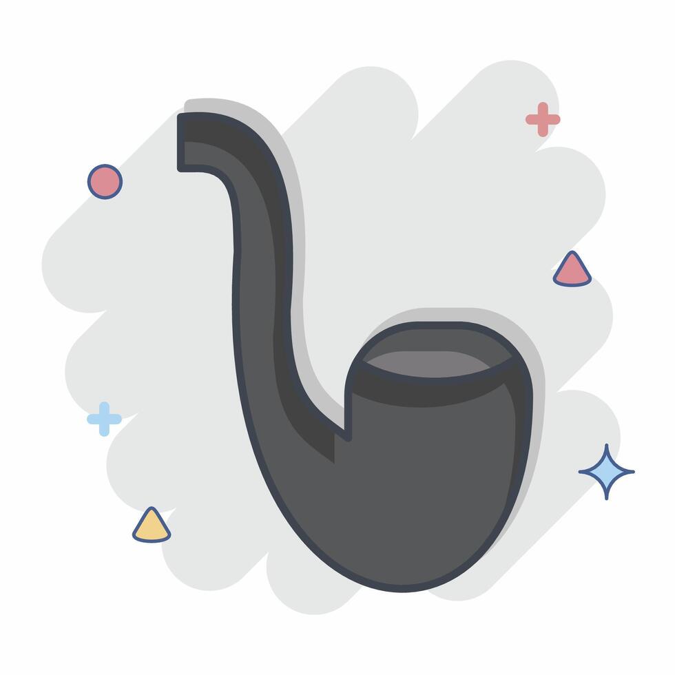 Icon Pipe. related to Hipster symbol. comic style. simple design editable. simple illustration vector
