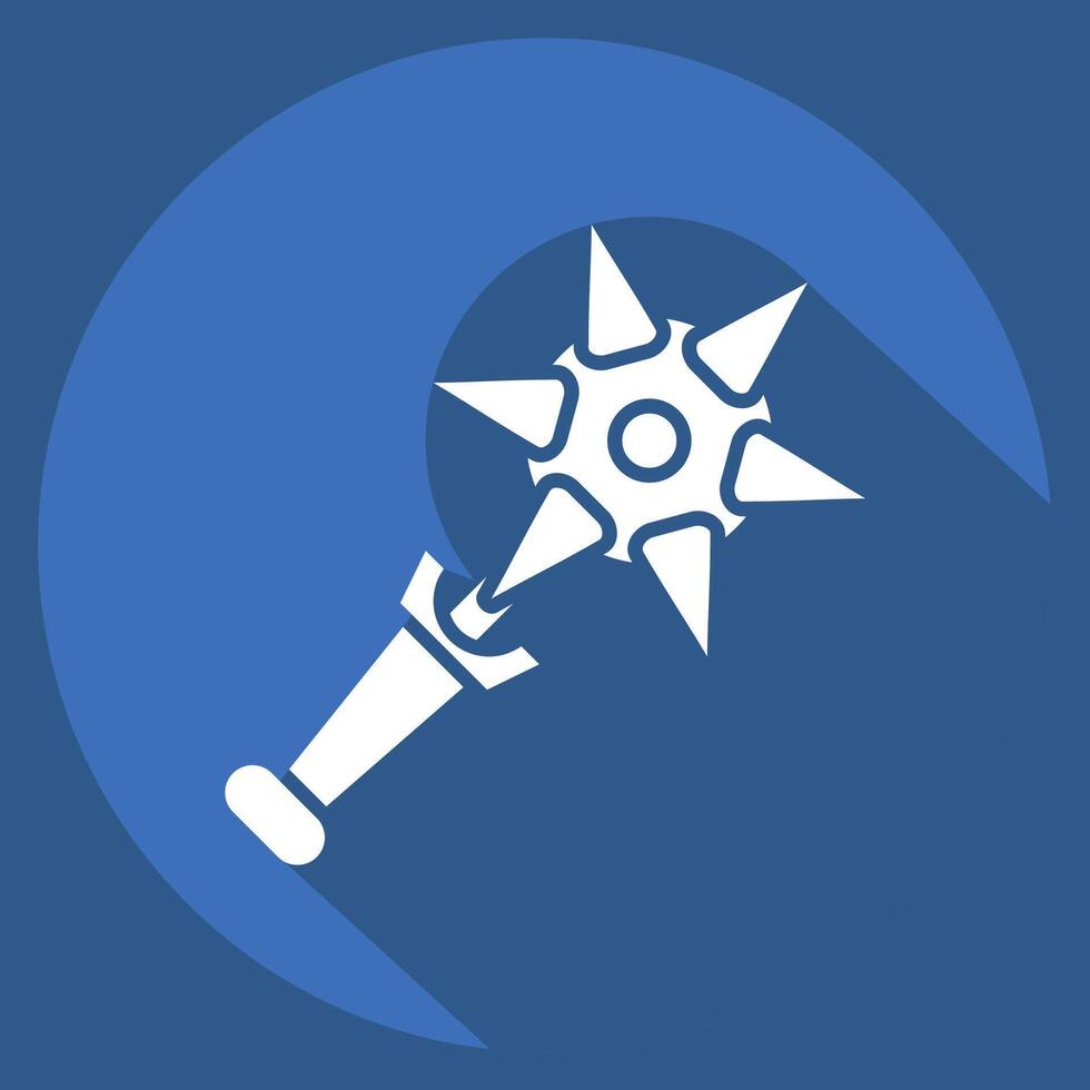 Icon Mace. related to Weapons symbol. long shadow style. simple design editable. simple illustration vector