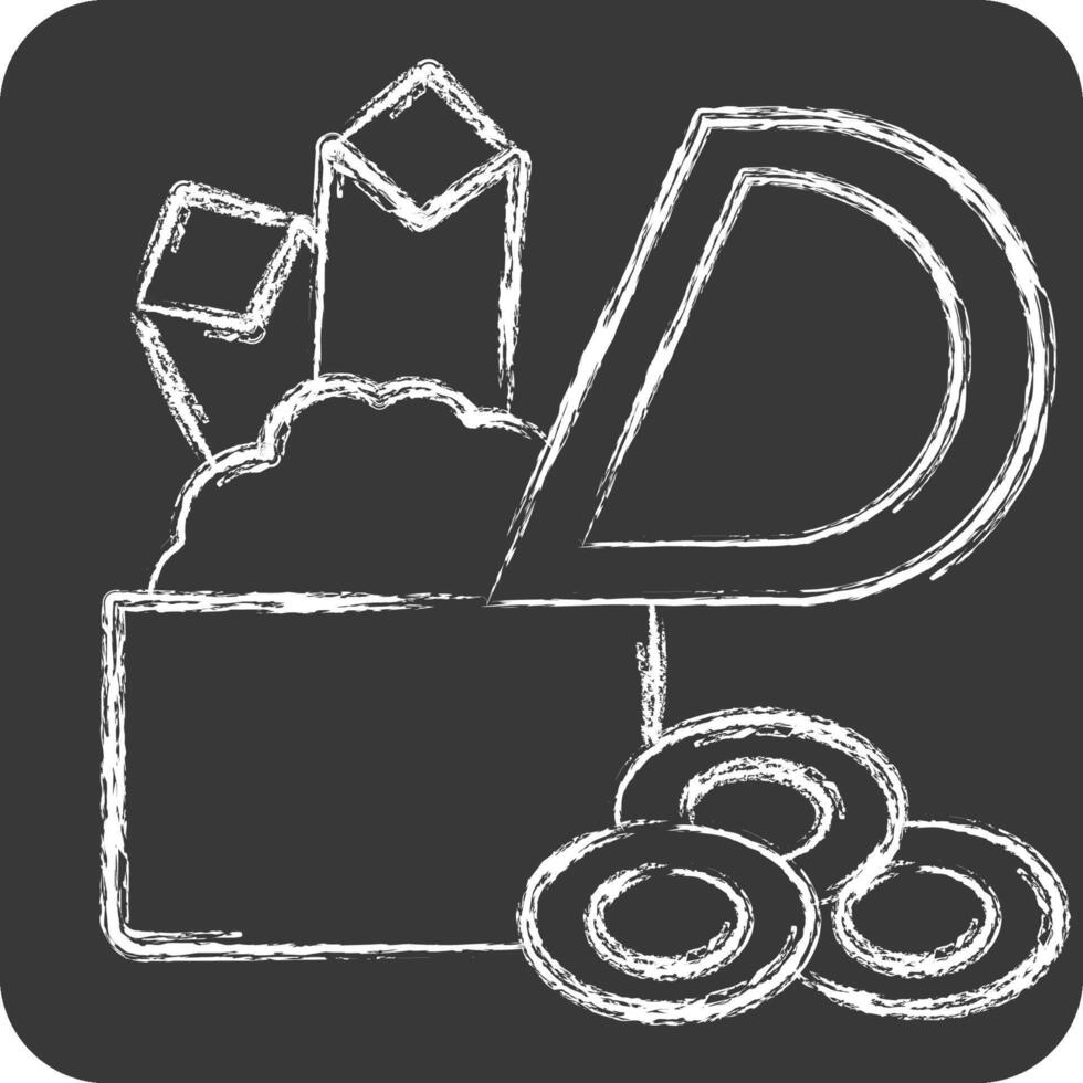 Icon Treasure Chest. related to Medieval symbol. chalk Style. simple design editable. simple illustration vector