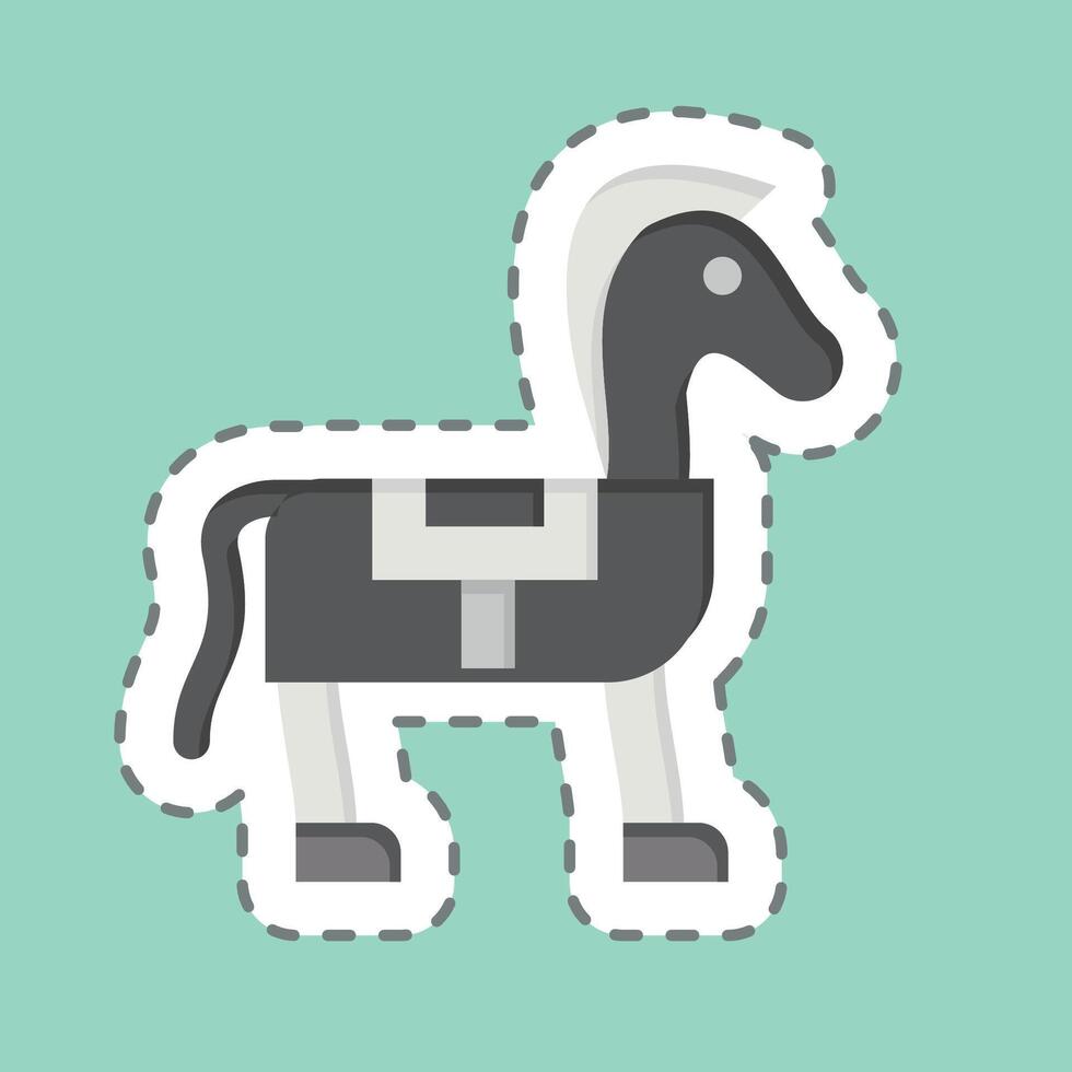 Sticker line cut Horse. related to Medieval symbol. simple design editable. simple illustration vector