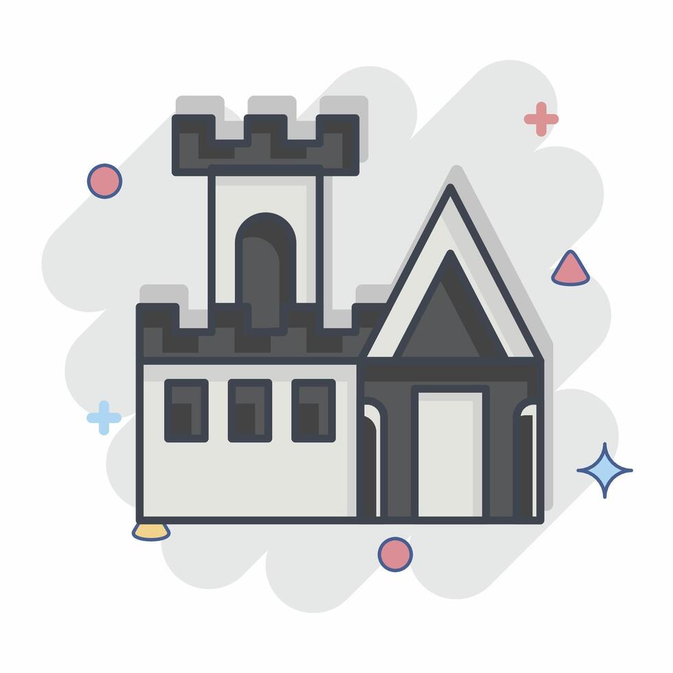 Icon Castle. related to Medieval symbol. comic style. simple design editable. simple illustration vector