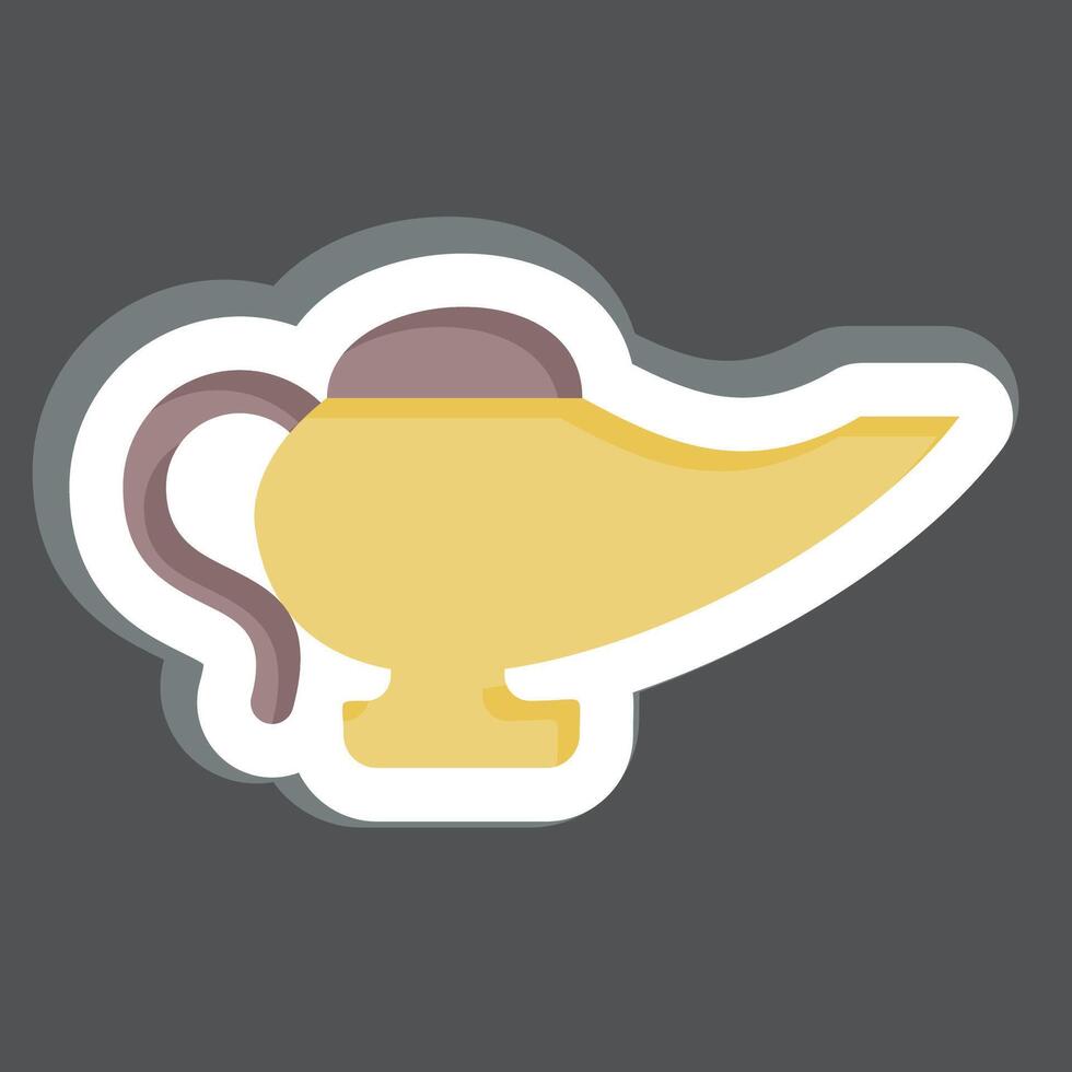 Sticker Magic Lamp. related to Magic symbol. simple design editable. simple illustration vector