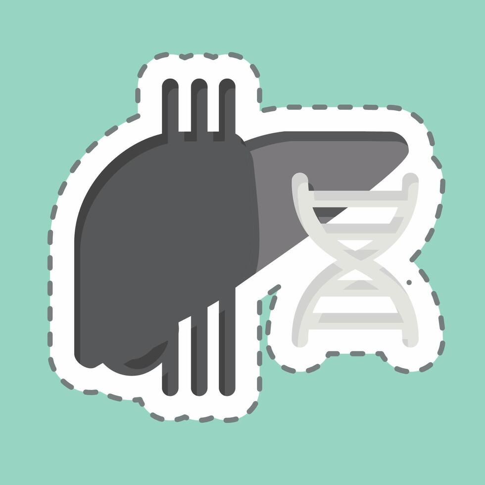 Sticker line cut Liver Cysts. related to Hepatologist symbol. simple design editable. simple illustration vector