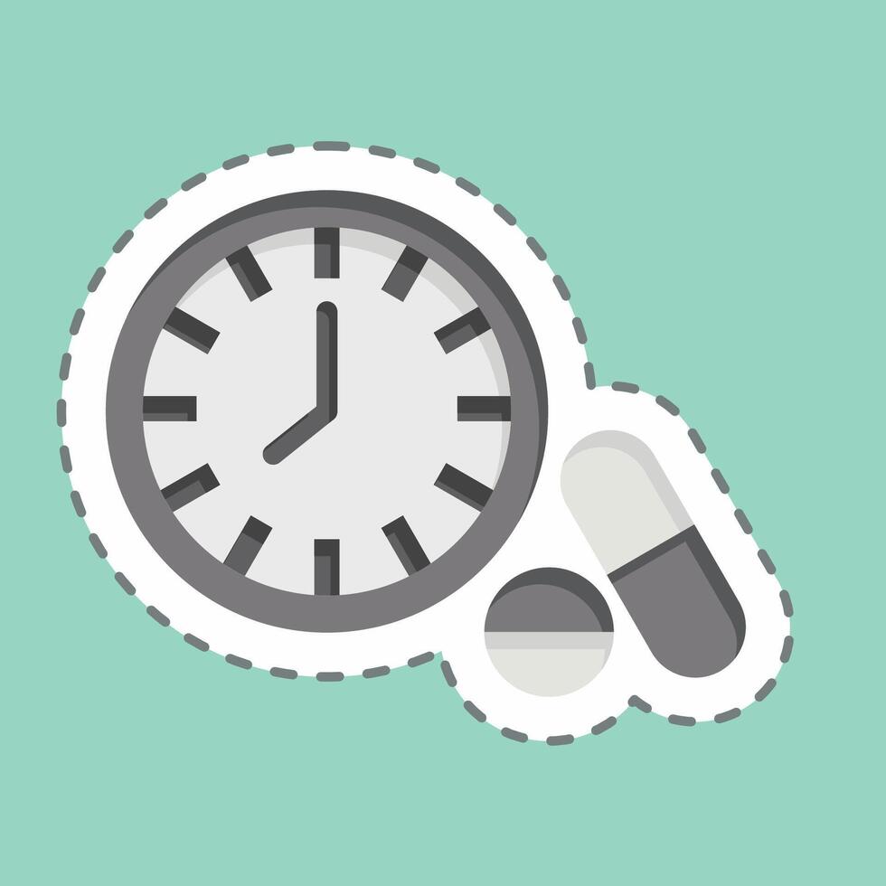 Sticker line cut Medication Timing. related to Hepatologist symbol. simple design editable. simple illustration vector