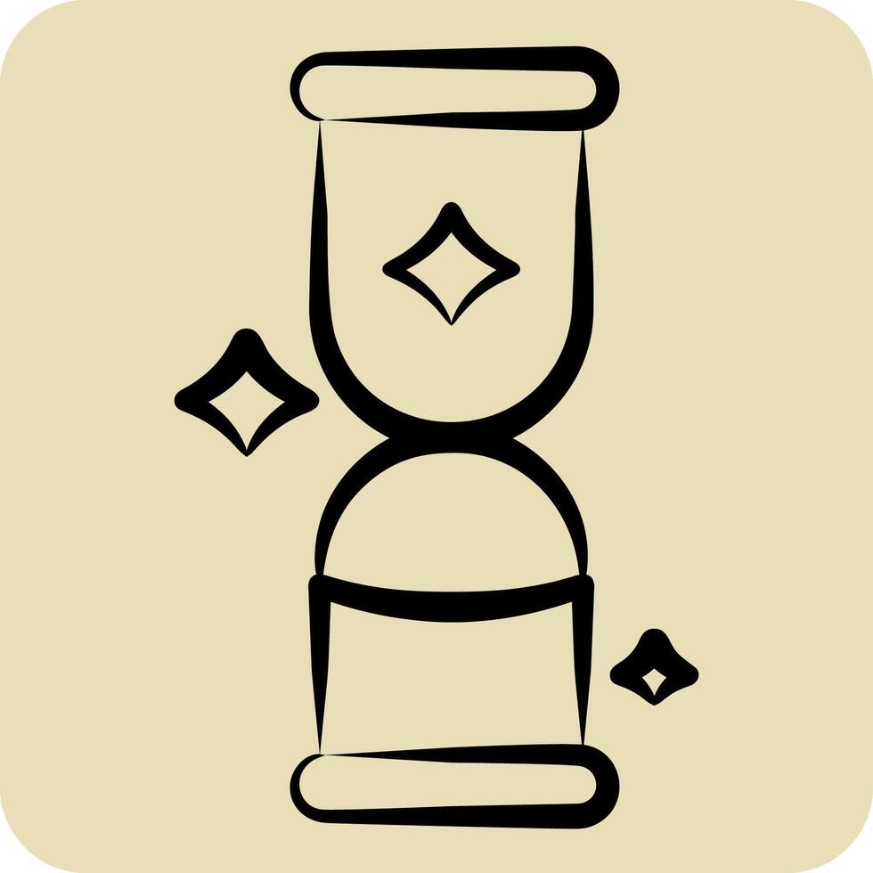 Icon Sand Watch. related to Magic symbol. hand drawn style. simple design editable. simple illustration vector