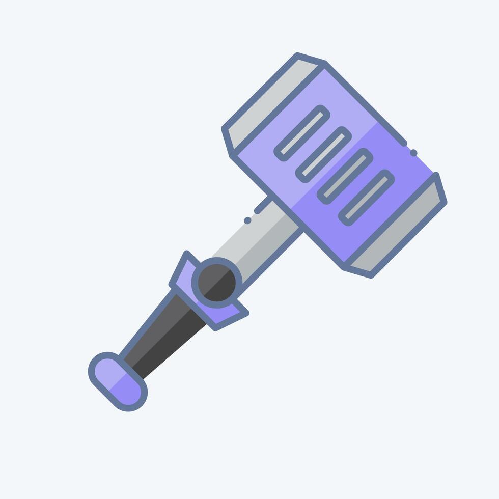 Icon Hammer. related to Weapons symbol. doodle style. simple design editable. simple illustration vector
