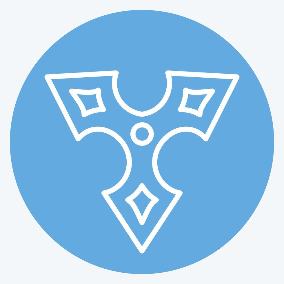 Icon Shuriken. related to Weapons symbol. blue eyes style. simple design editable. simple illustration vector