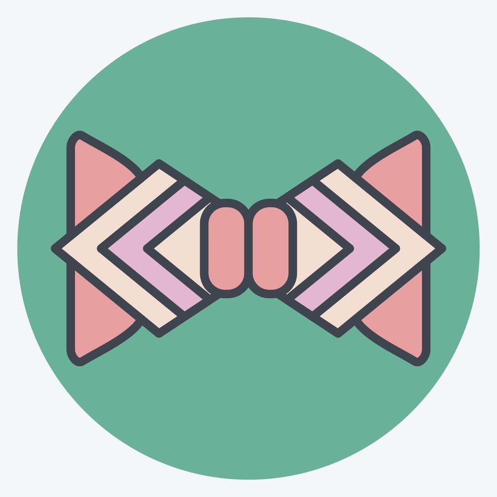 Icon Bow tie. related to Hipster symbol. color mate style. simple design editable. simple illustration vector
