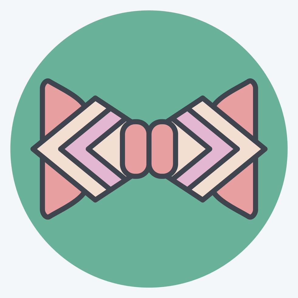 Icon Bow tie. related to Hipster symbol. color mate style. simple design editable. simple illustration vector