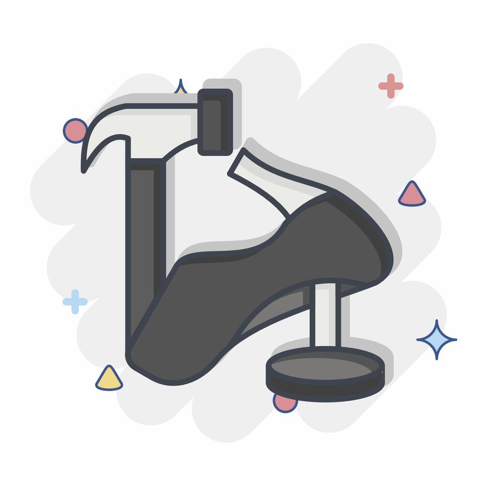 Icon Hammer. related to Shoemaker symbol. comic style. simple design editable. simple illustration vector