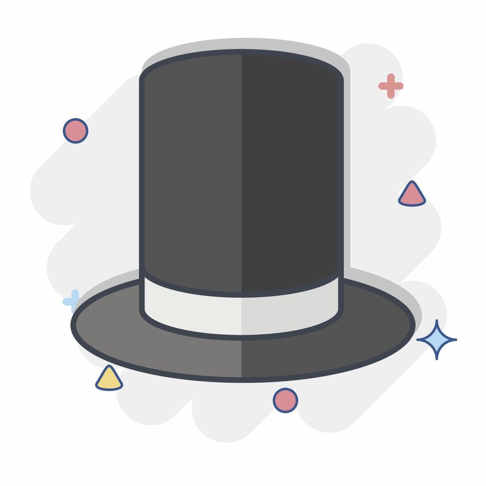Icon Top Hat. related to Magic symbol. comic style. simple design editable. simple illustration vector