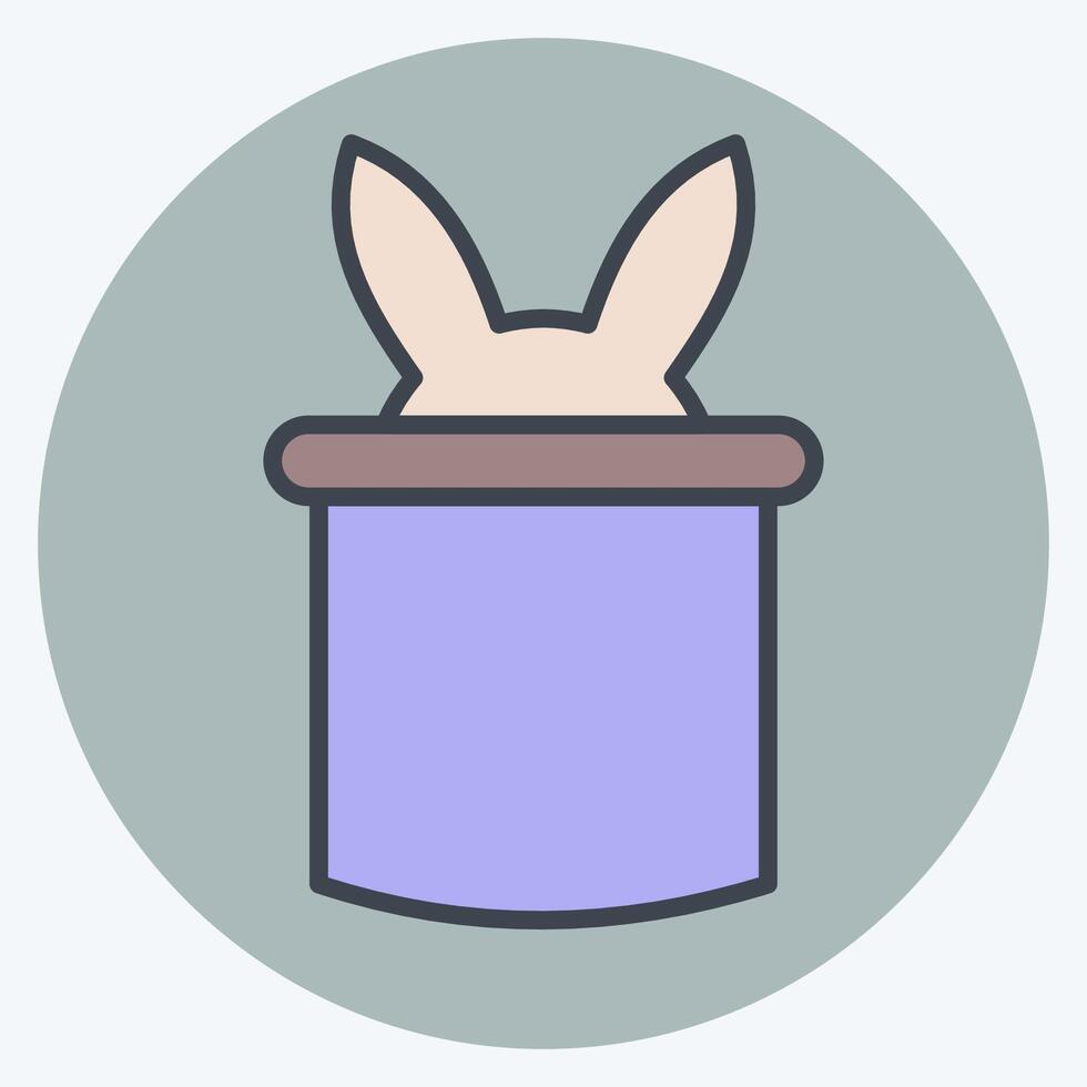 Icon Rabbit. related to Magic symbol. color mate style. simple design editable. simple illustration vector
