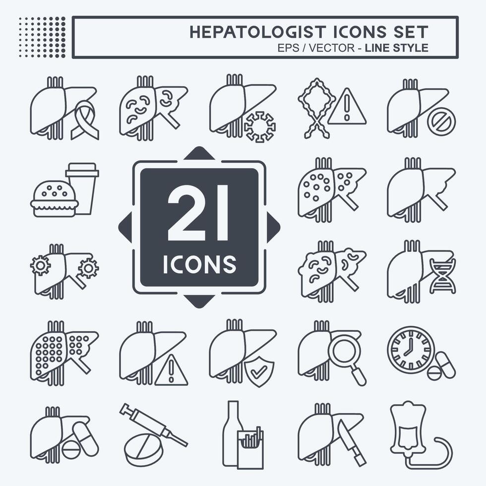 Icon Set Hepatologist. related to Health symbol. line style. simple design editable. simple illustration vector