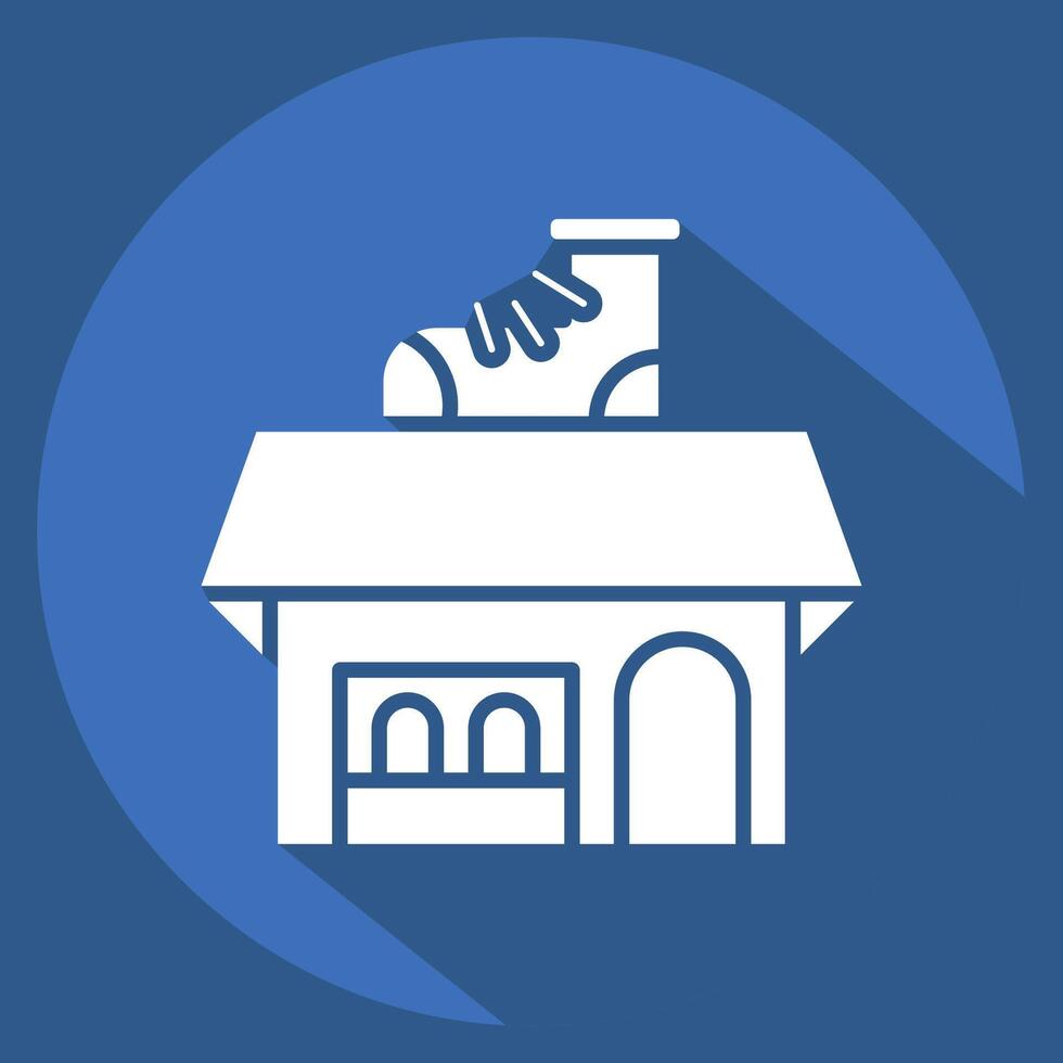 Icon Shoe Shop. related to Shoemaker symbol. long shadow style. simple design editable. simple illustration vector